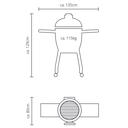 Bbq Kamado Monolith Basic Nero Carrello