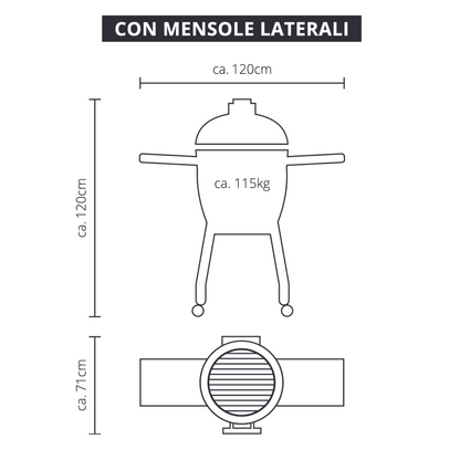 Bbq Kamado Monolith Classic Nero Carrello