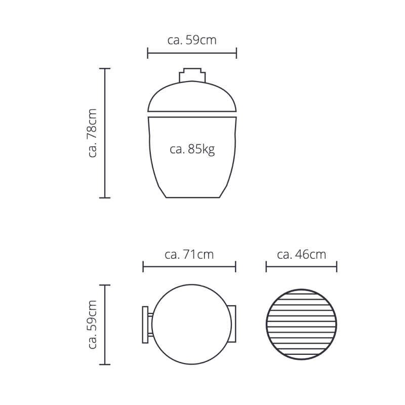 Bbq Kamado Monolith Classic Nero Carrello