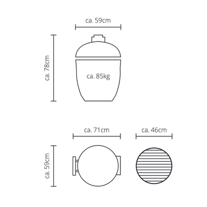 Bbq Kamado Monolith Classic Nero Carrello